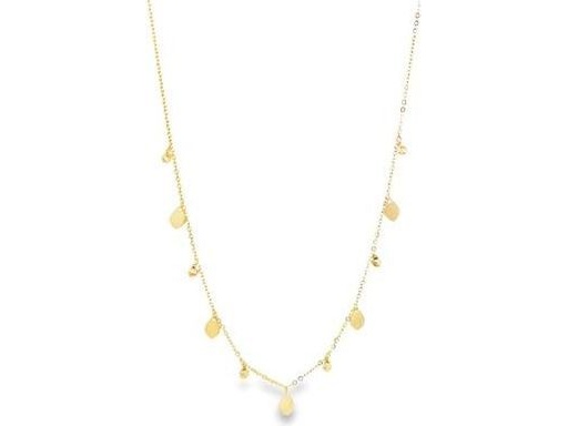 18K Yellow Gold Mixed Shape Dangle Necklace